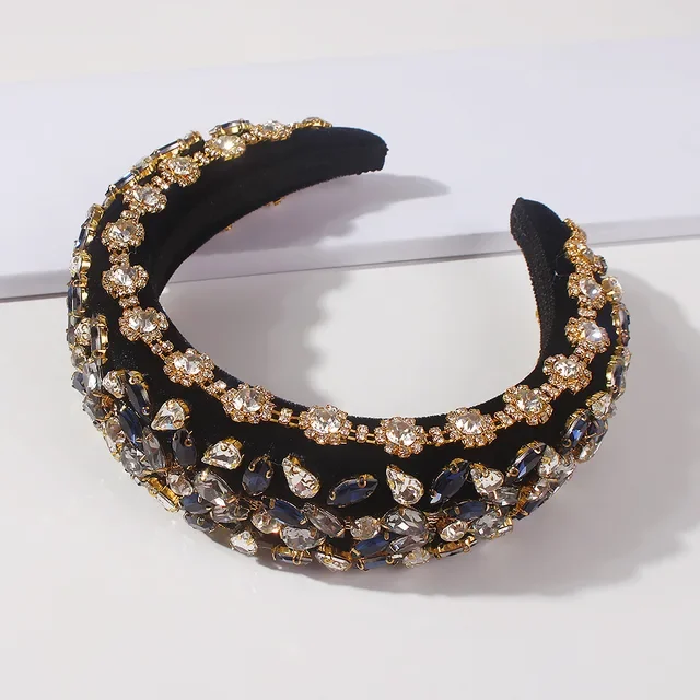 Bohemian crystal diamond headband with sparkling and gorgeous rhinestone flower headband, bride wedding headband