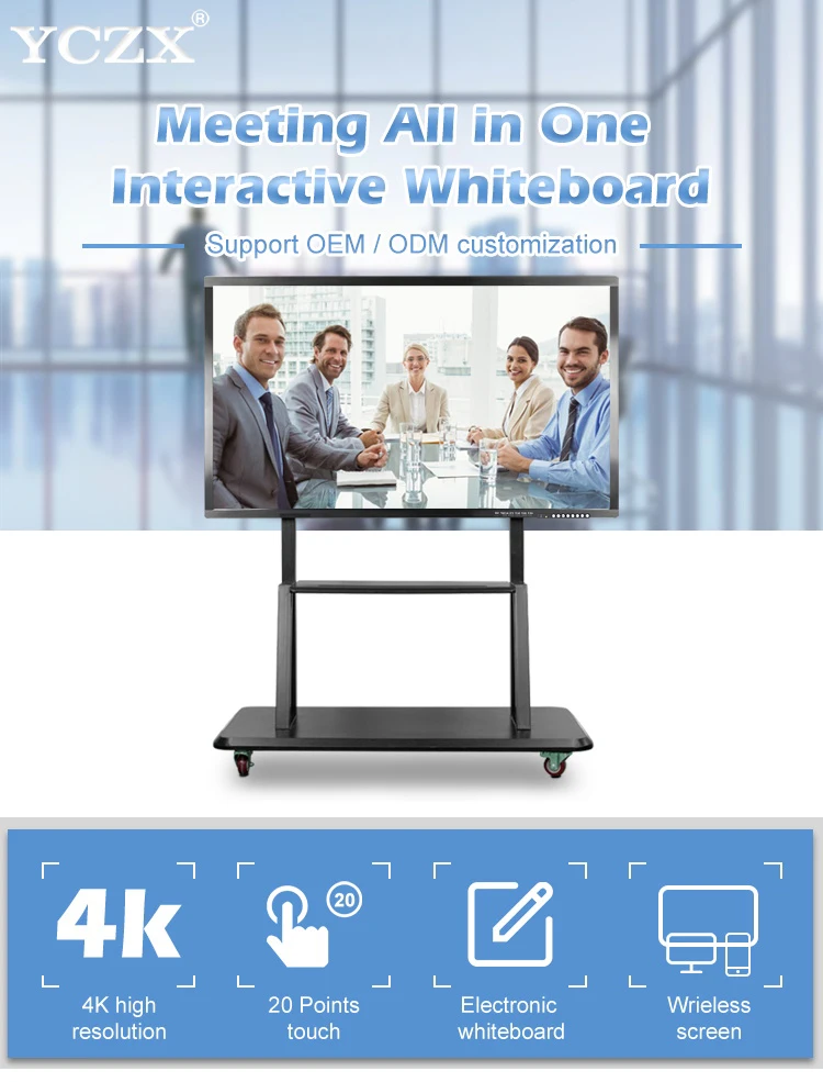 75 inch 4k led monitor all in one pc screen smart promethean interactive whiteboard