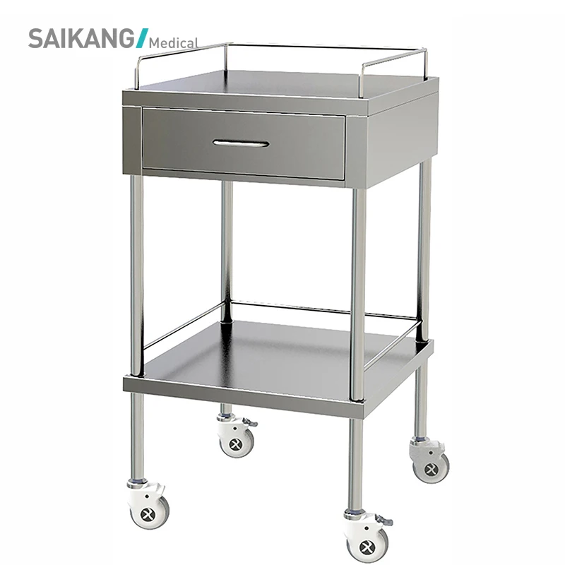 SKH015 Stainless Steel  Medical Therapy Treatment Trolley Made In China