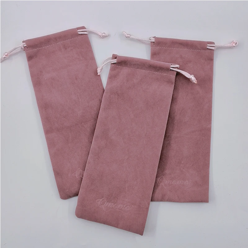 Custom logo velvet fabric gift drawstring jewelry pouches candy wedding favors bags