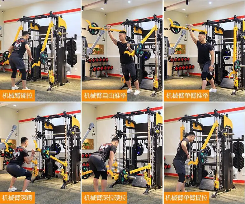 Factory Price Cable Crossover Multi Function Power Cage Squat Rack Weight Lifting Training Gym Smith Machine power rack