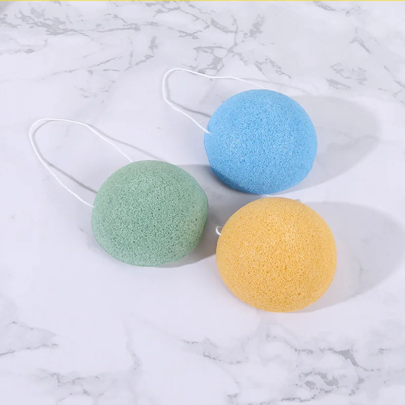 Wholesale 100% Natural Organic Facial And Shower Japan Konjac Sponge For Face Cleansing With Different Shape And Colors