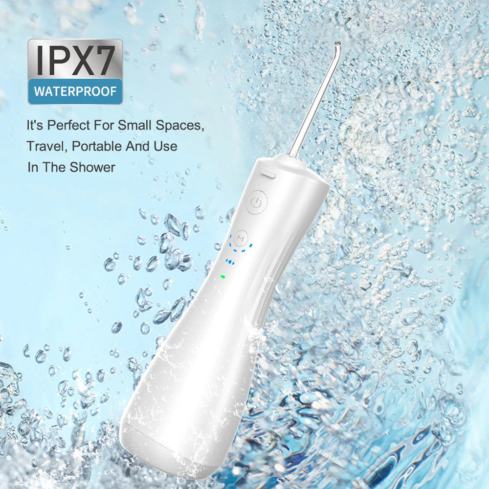 Professional Portable USB Dental Cordless Water Flosser 250ml Oral Irrigator with 6 Cleaning Modes Teeth Cleaning Device