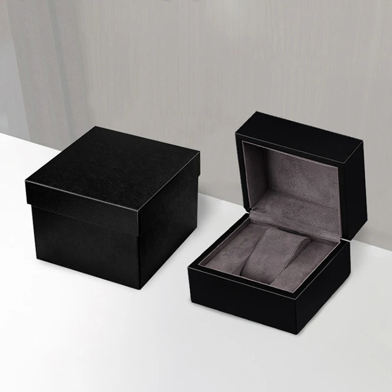 Wholesale cheap price black wood watches box ladys men gift watch packaging box case custom logo luxury