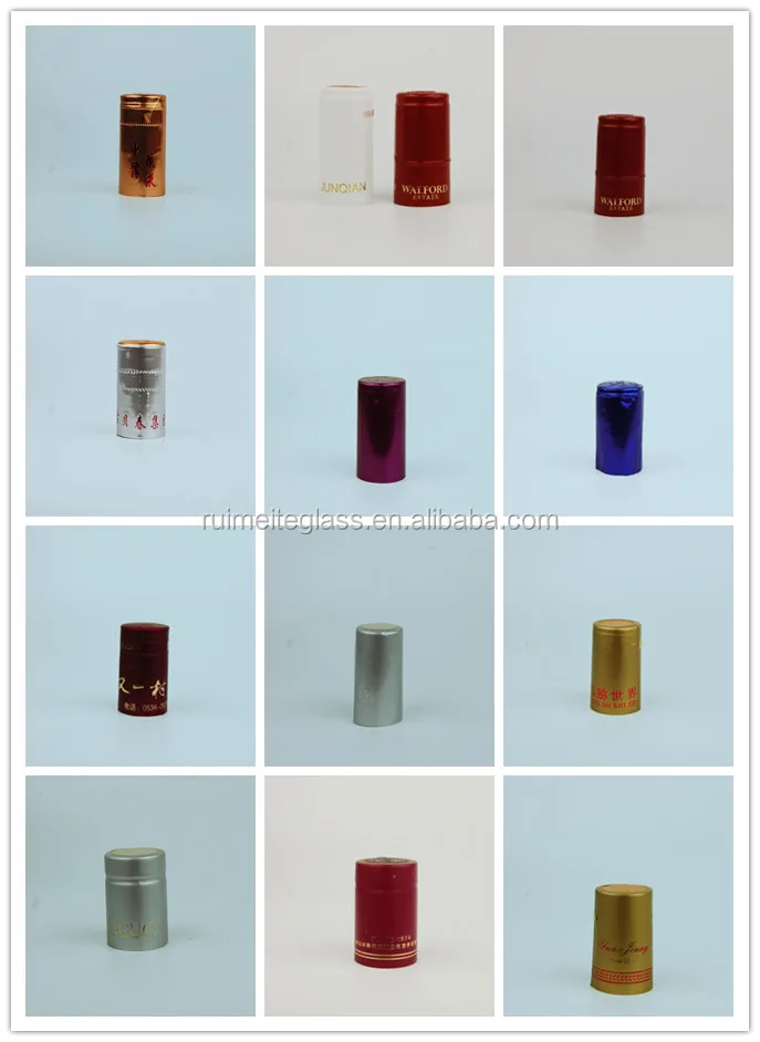 Customize PVC Heat Shrink Caps Seal Champagne Wine Liquor Bottle Cap Shrink Wrap With Tear stripe