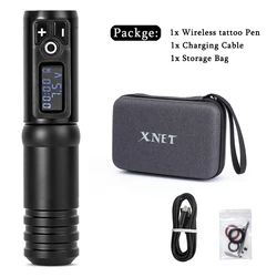 XNET Flash Portable Powerful Coreless Motor Tattoo Equipment Digital Wireless Rotary Tattoo Pen Machine for Body Art