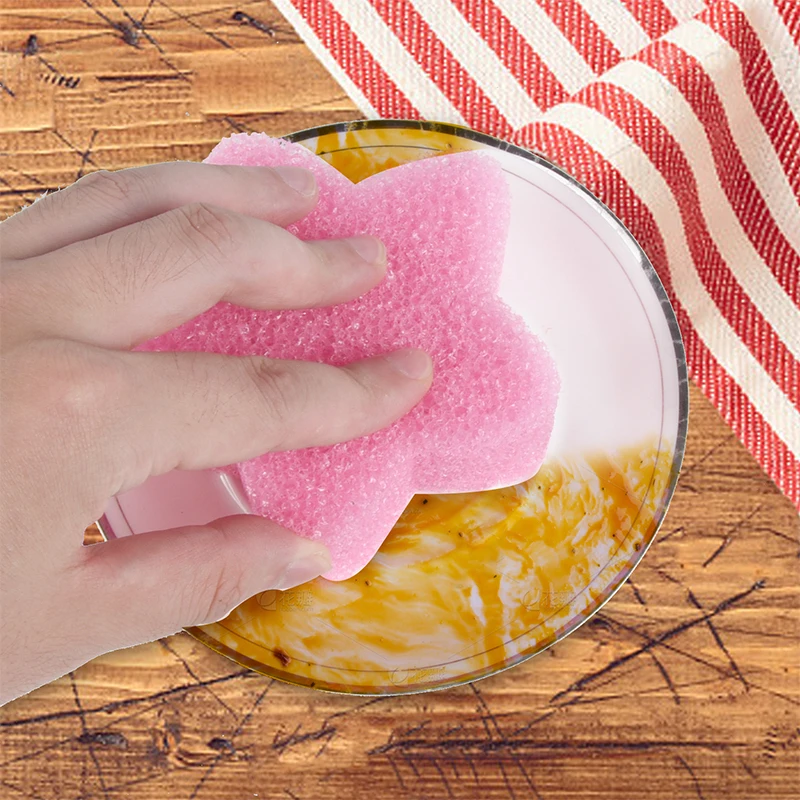 2PK Household tools cleaning dish sponge Temperature Sensitive Scrub Sponge for kitchen