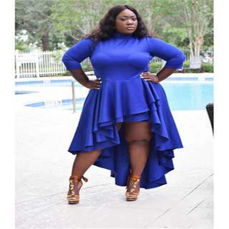 Супер большой размер 5XL круглый вырез длинный рукав плиссированное многослойное асимметричное платье платья больших