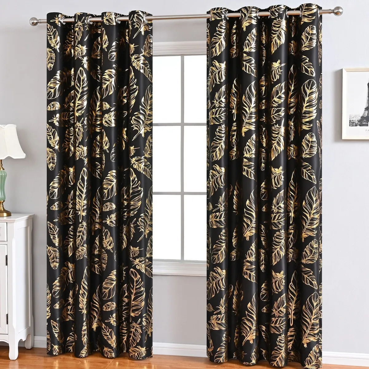 Необычные огнеупорные шторы для гостиной украшения дома фольгированные с принтом элегантные окон