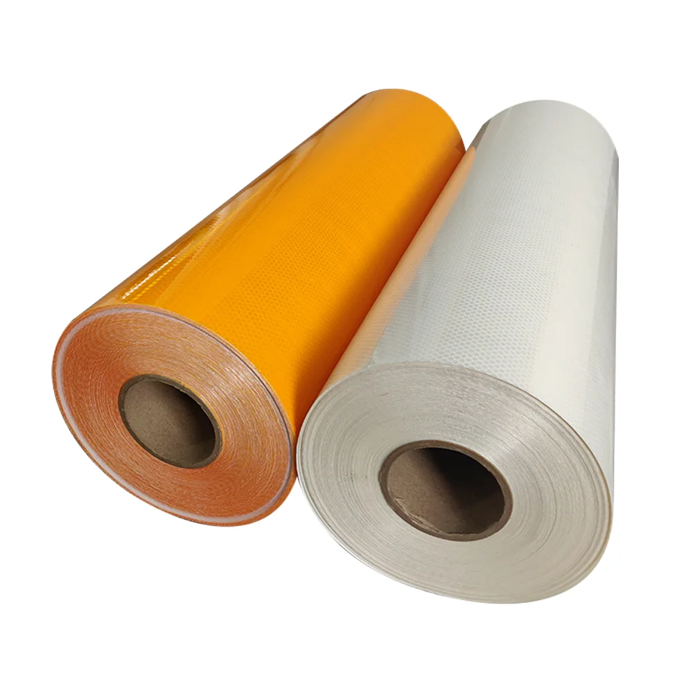 Yellow And White Diamond Grade Reflector Self Adhesion Reflective Sheeting self adhesive vinyl reflective material
