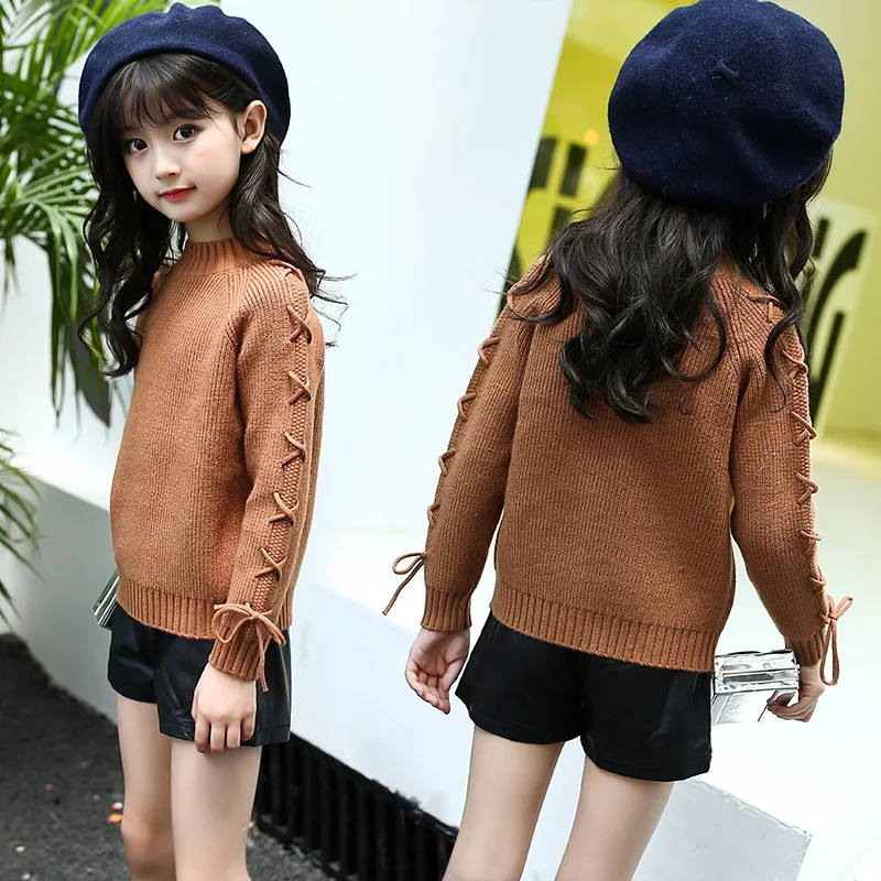 
Kids Sweaters Girl Winter Clothes Warm Thick Knitted Pullover Sweater Knit Baby Girl Clothes 10 12 Teenage Girls Clothing 