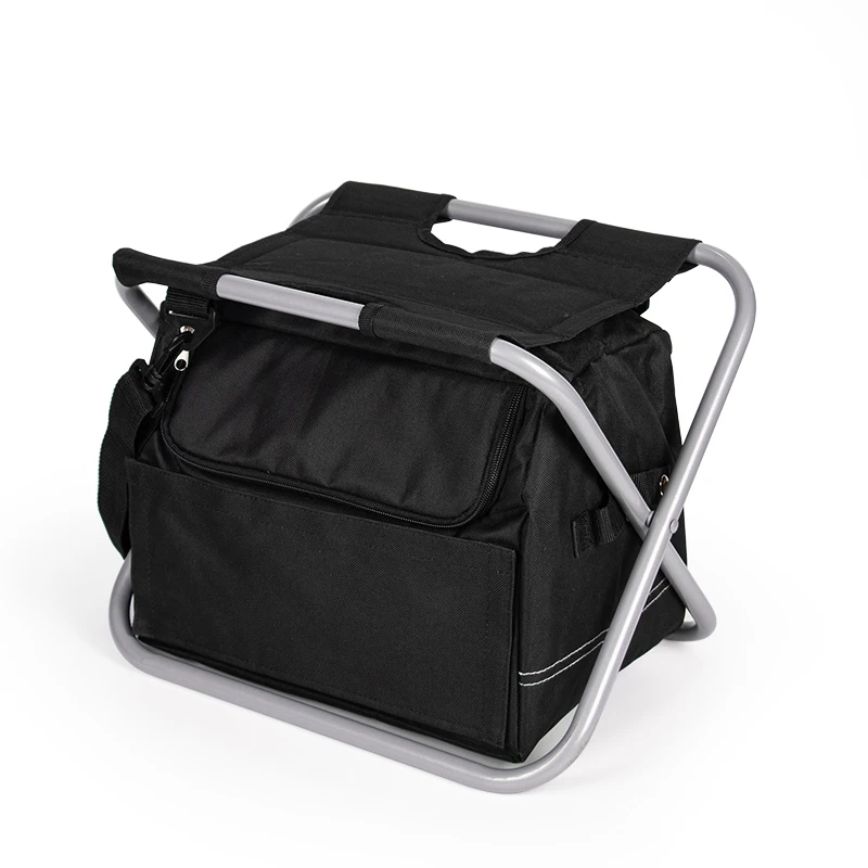 Best Selling Unisex Oxford Cooler Bag Foldable Fishing Chair and Back Pack with String Closure for Food Storage Transportation