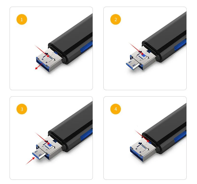  Type-C/micro USB кард-ридер адаптер 5 In1 мульти Micro Tf/Sd 2 0 черный белый NST-CR01 newsinte портативный