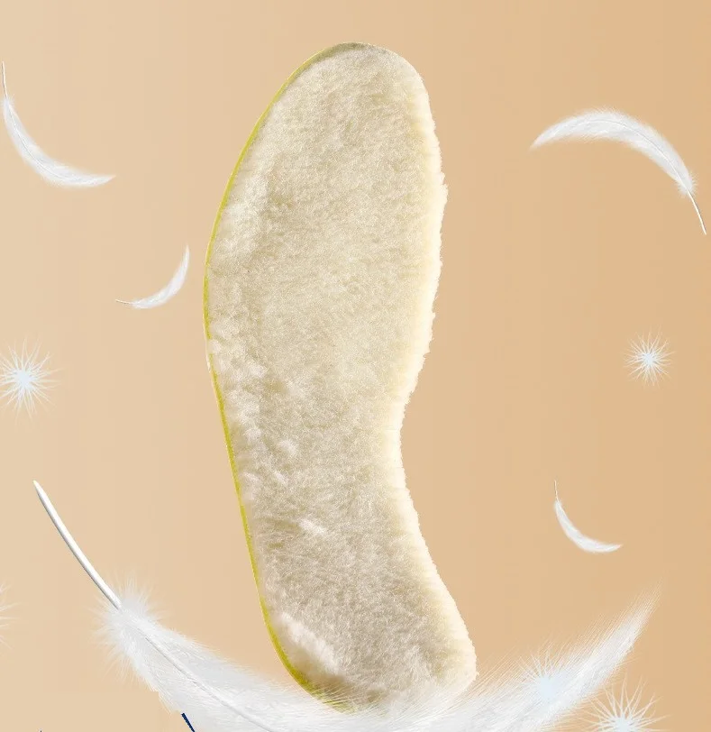 100% real wool foot heated insole Wool Comfortable Latex Heating Sweat Absorbing Warm Insole For Men Or Lady
