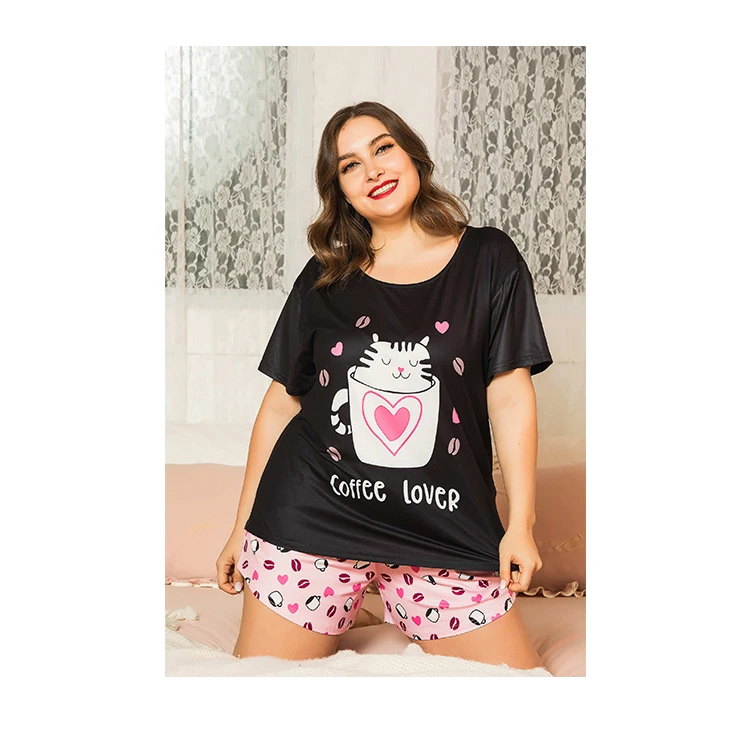 
 2021 Домашняя одежда, пижамы больших размеров, женская одежда для сна, женские ночные рубашки больших размеров, пижама с коротким рукавом  