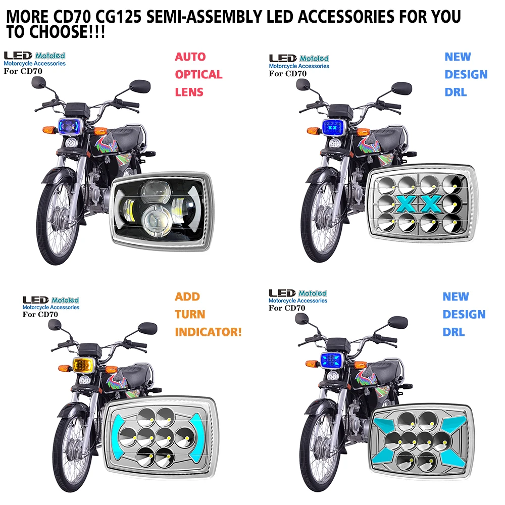 Motoled CD70 CJ125 2 в 1 HD PC абажур IP67 высокая яркость мотоциклетная фара