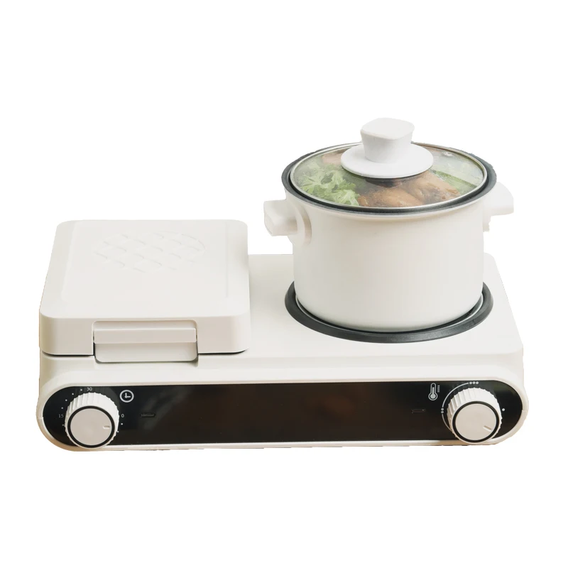 Family use electric detachable mini waffle maker with touch panel