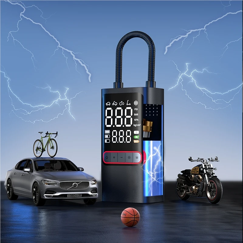 New outdoor mini multi-function with memory dual screen digital display rapid air pump automotive air compressor