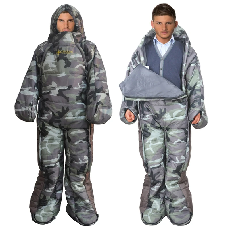 
Body Type Mummy Camping mummy outdoor sleeping bag camouflage Humanoid Sleeping bag Human double thickening New Patent product 