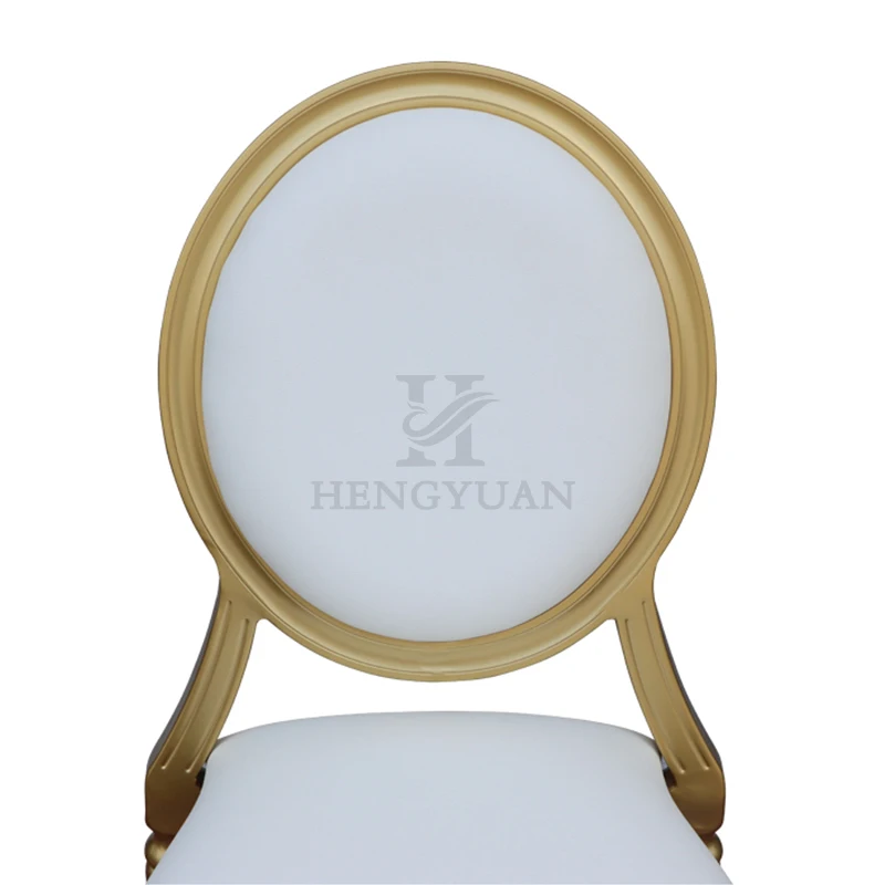 Золотистый Штабелируемый алюминиевый стул для французского ресторана, банкета, обеда, свадьбы