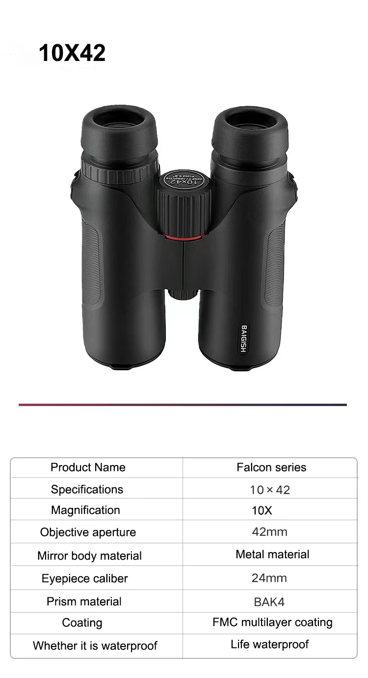 HD 10*42 Hunting Telescope Long Range Zoom Binoculars High Quality Adult Outdoor Waterproof Low Light Night Vision