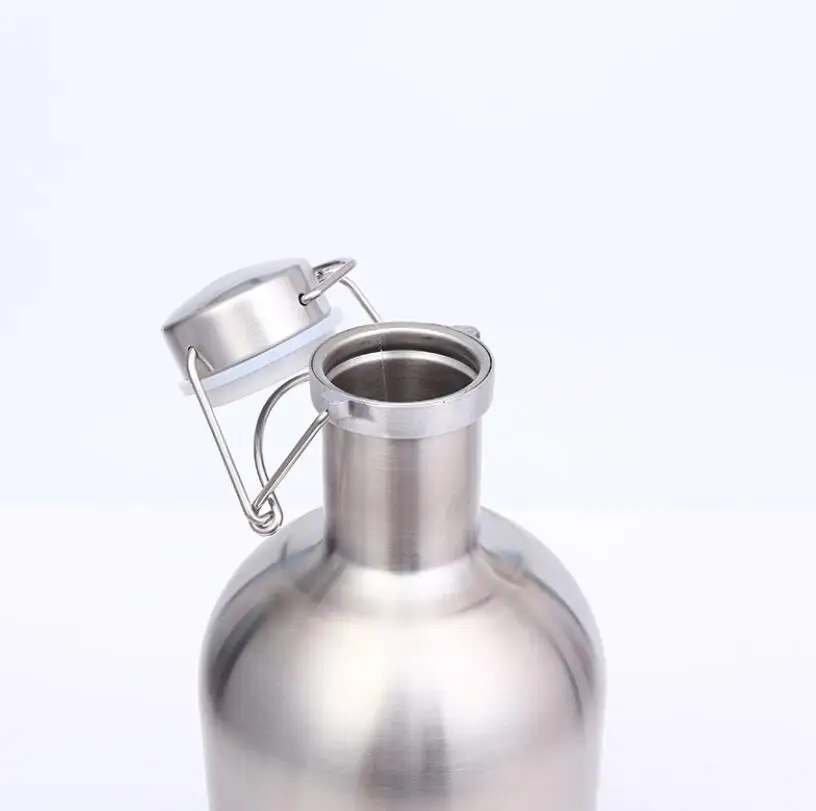 Top Single Wall PREMIUM Growlers,  wholesales 2.5 Liter stainless steel beer growler, Hot stainless steel water bottle