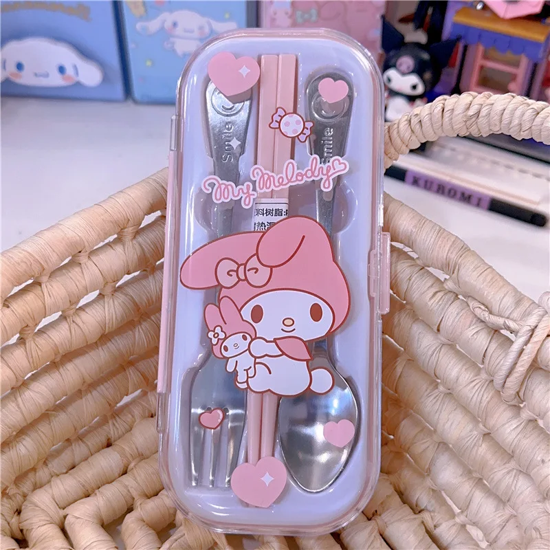 MB3 оптовая продажа наборы посуды из нержавеющей стали Kuromi My Melody аксессуары столовые