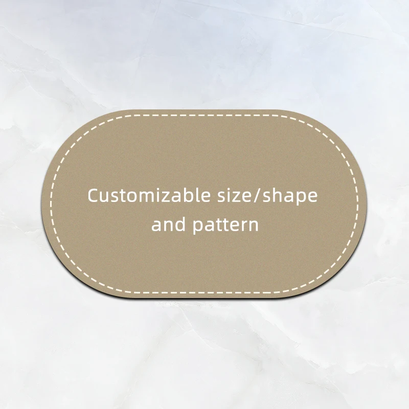 2023 Stone Bath Mat Custom Diatomaceous Earth Shower Mat Non-slip Super Absorbent Quick Drying Silicone Slab Bathroom Floor Mat