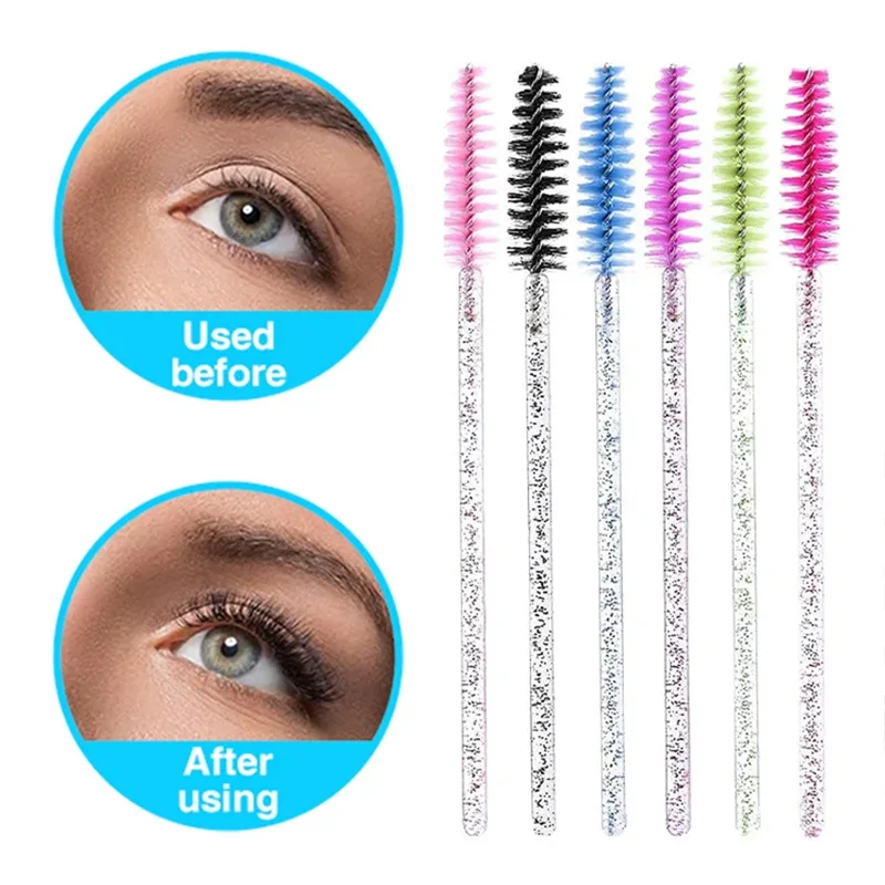 Cosmetic Cleansing Black Tool Pink Disposable Lash Eye Wand Applicator Mascara Eyelash Brush Extension Spoolie