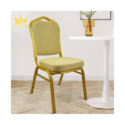 Modern Party Banquet Event Din Chair Aluminum Gold Hall Hotel Chair Stackable Wedding Banquet Chair for Sale