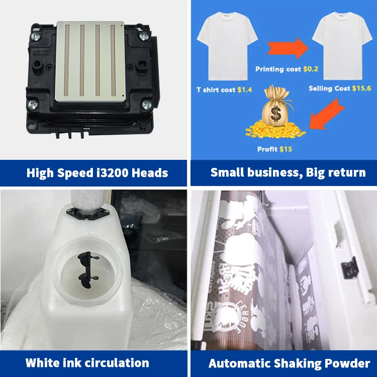 Dual Xp600 I3200 Print Head A3 30cm DTF pink Printer t Shirts Printing Machine Heat Transfer Printing for Cloth Textile