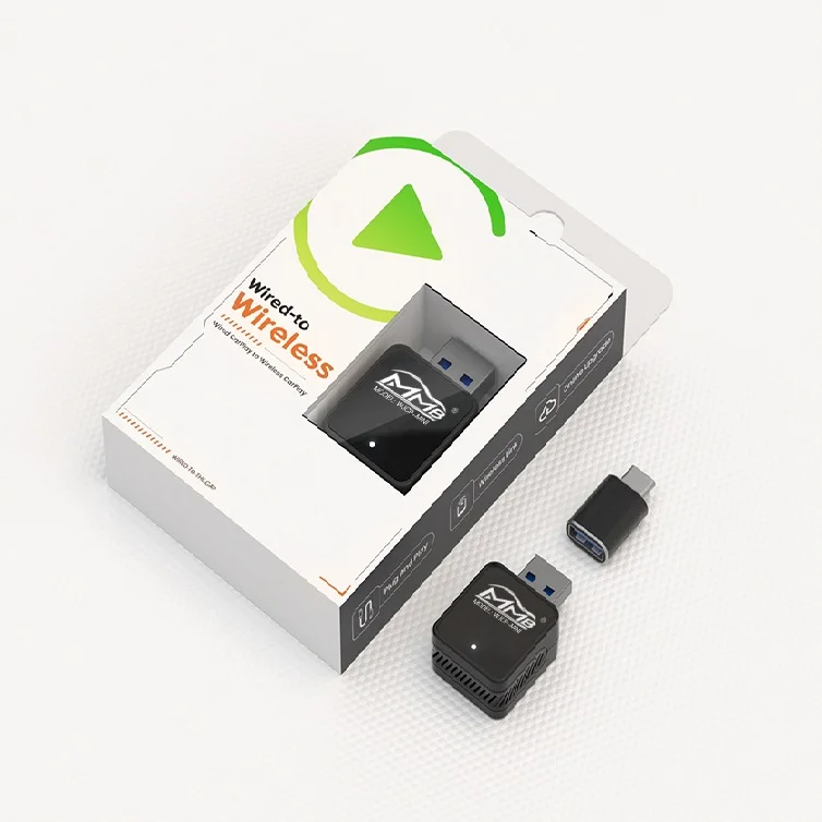 2024Hot product Wired to Wireless WiFi Bluetooth Connection Android Adapter 2-in-1 Wireless Carplay adapter for iPhone