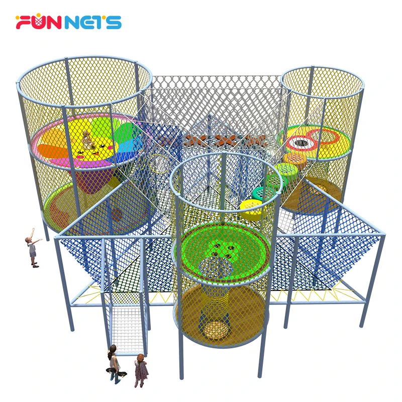 Six Star Trampoline Structure Commercial Attraction Soft Play Kids Indoor Adventure Playground Equipment