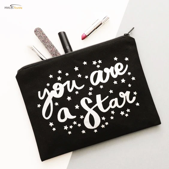 Оптовая продажа, хлопковый маленький косметический пенал на молнии с логотипом