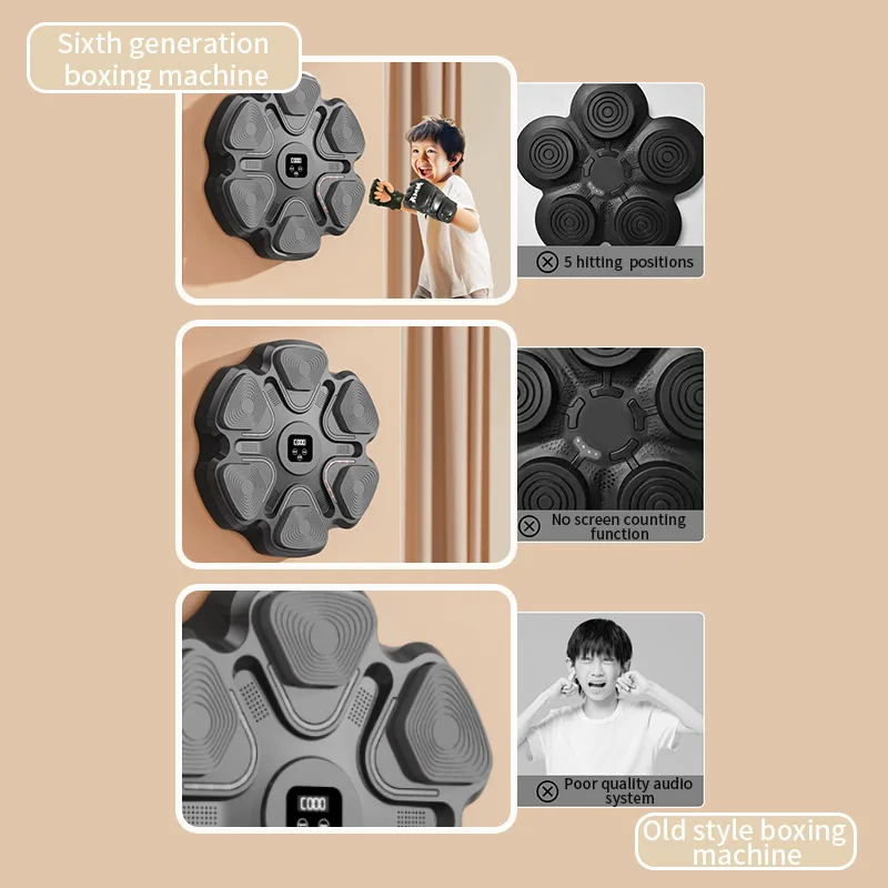 Smart Punching Boxing Electronic Music Machine Home Fitness Sports Adult Kid Training Arm Strength Mini Bxing Machine