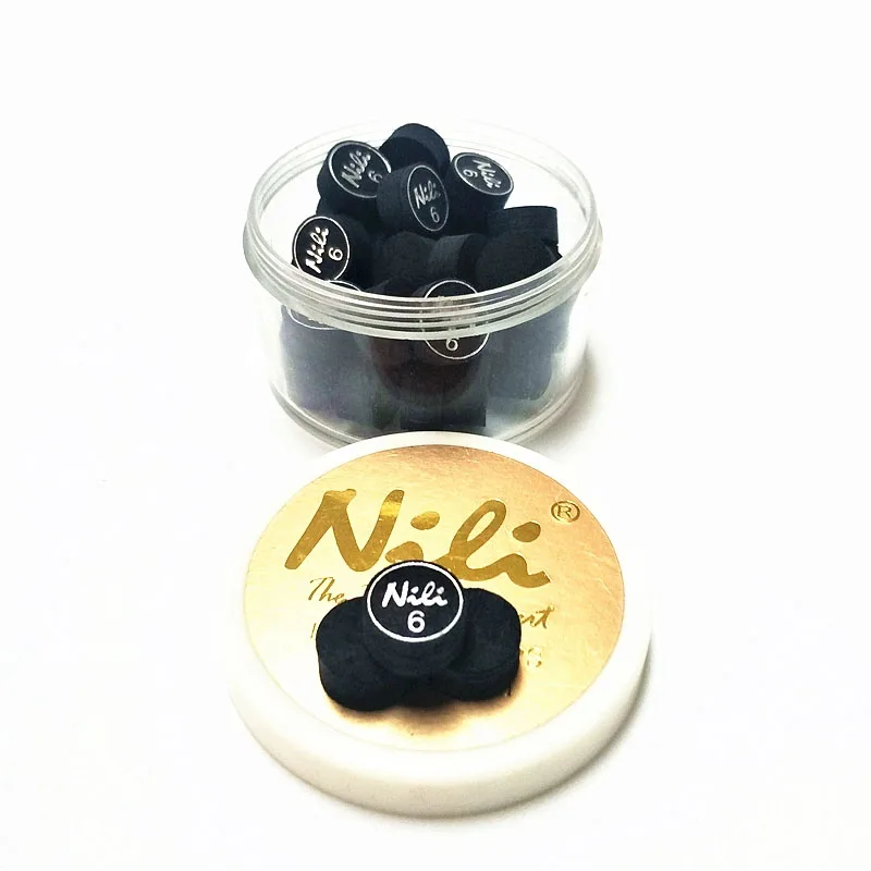 High-end black 6 layer pig skin NILI 50pcs/box billiard pool cue tip with 14mm
