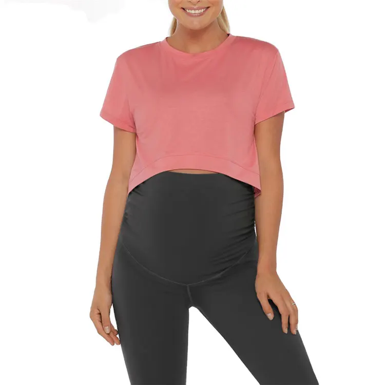 2023 new arrivals Wholesale Custom Printed Breathable Plus Size Pregnancy Maternity T-shirts