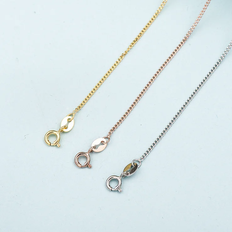 wholesale 1.0 mm 925 sterling silver curb chain italy 16 inches 18 inches silver chain