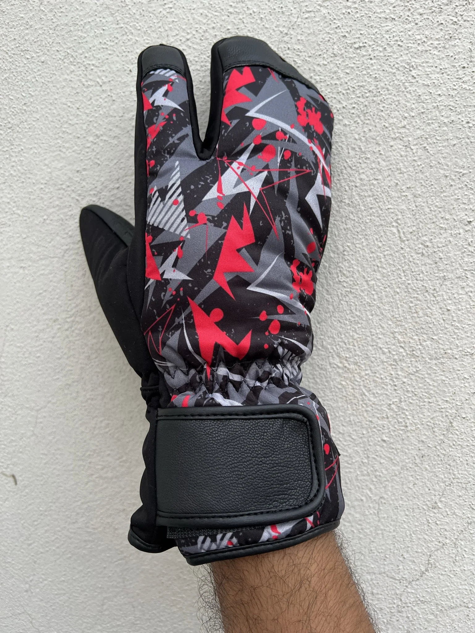 Ski Mitten Gloves Winter Sport Windproof Ski Gloves Mitten Customized Leather Goat Finger Split Waterproof Men S-XXL