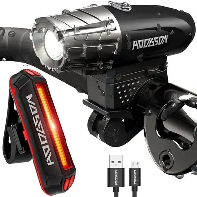 USB Rechargeable Bicycle Light Front Light LED Bike Tail Light Set