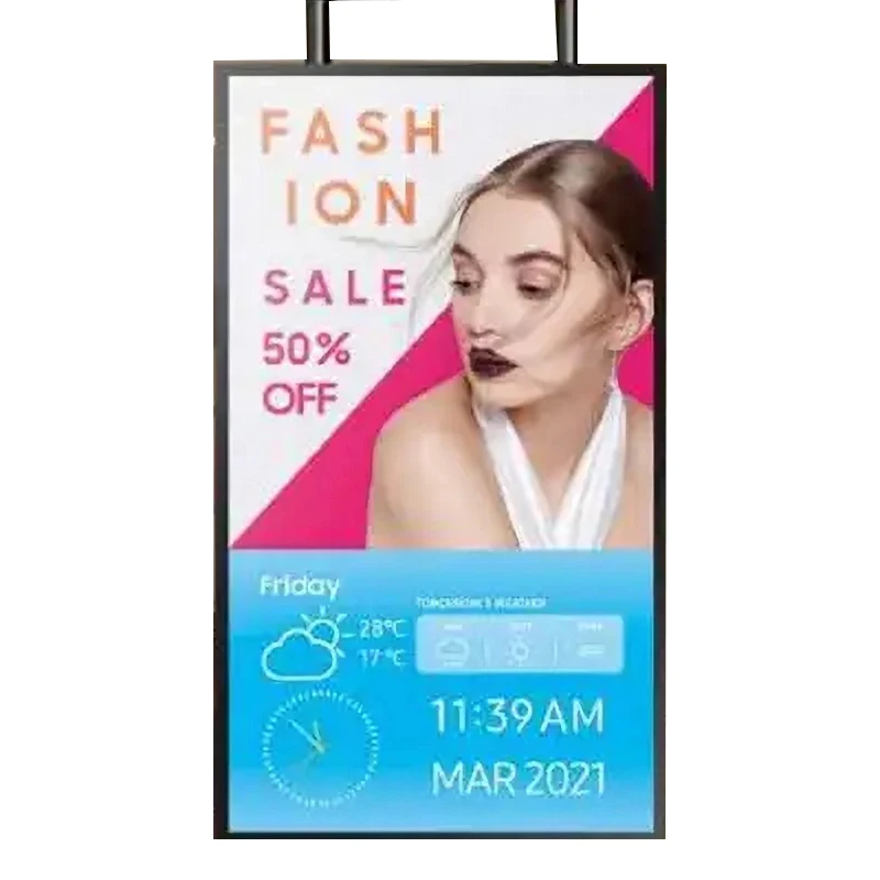 55 Inch 2500 Nit High Brightness Hanging Advertising Digital Signage Window tft Lcd Display Screen