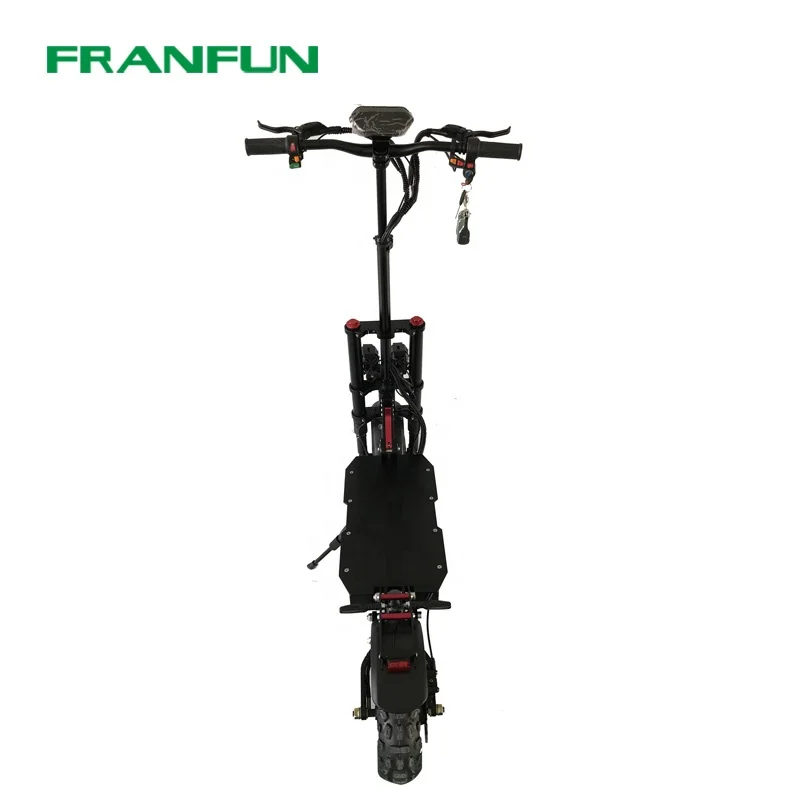 Off-road 11 inch Anti puncture Fat tire Escooter 65KM/H Twin motor Twin suspension kick scooter
