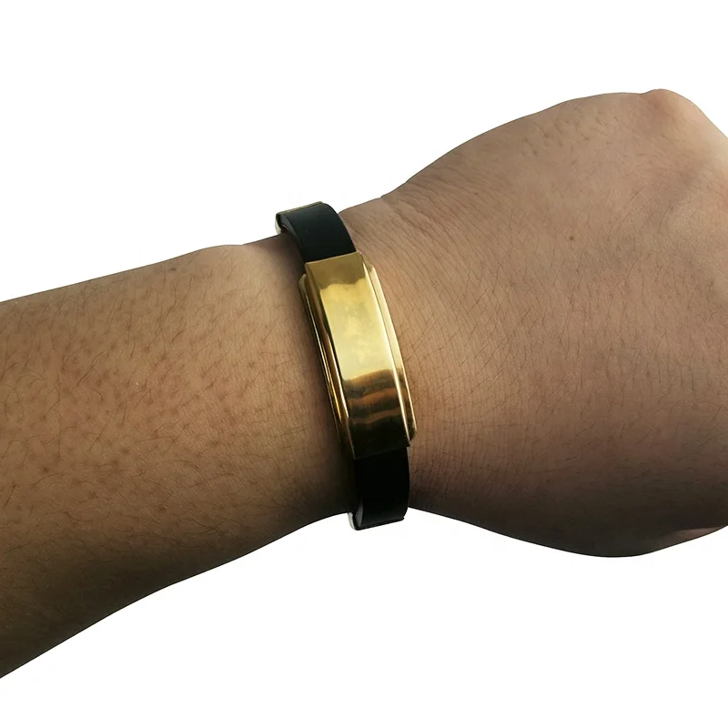 Custom logo negative ions bio titanium energy magnetic bracelet health Silicone power ionic wristband bracelets