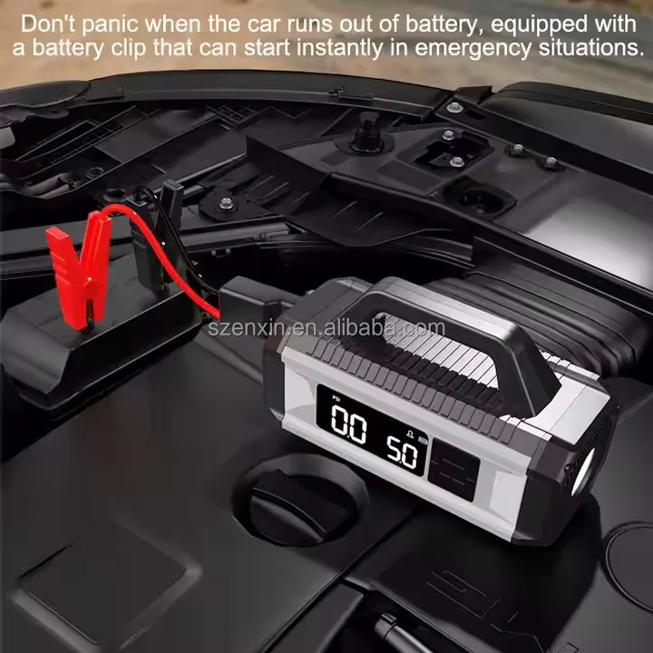 Mini Portable Wireless Electric Digital Air Pump Jump Starter Car Tire Inflator Battery Car Bike Bicycle Power Bank Included