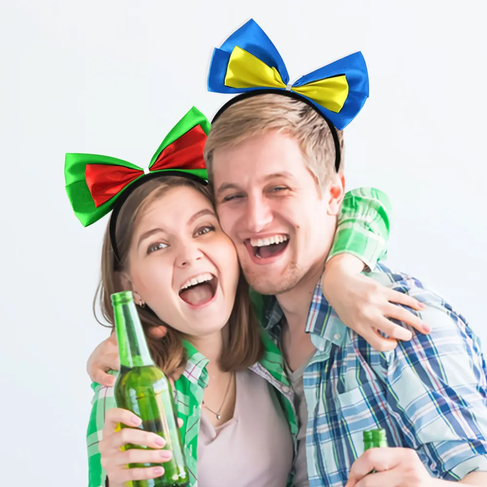 2024 Soccer Cup Cheerleaders Cute Hair Band Flag Bow Knitted Tie Headbands Normal Size Party Decorations Accessory Usage