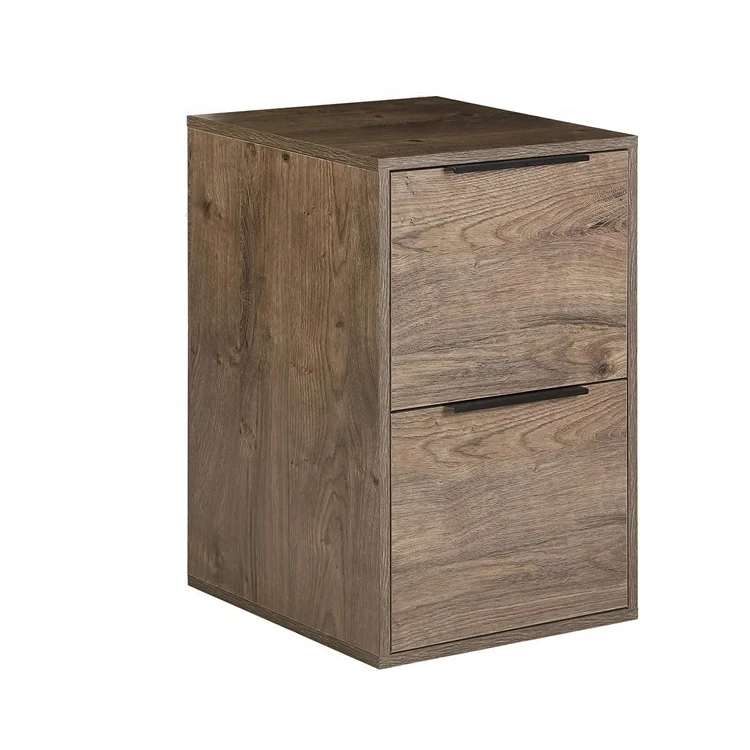Wood Nightstand Bedside Table Cabinet Wooden Vertical 2 drawer File Cabinet for Home Office