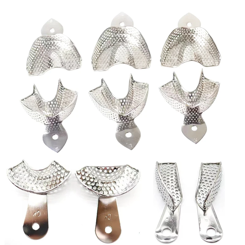Dental Tray Denture Instrument Stainless Steel Dental Impression Trays Dental Lab Laboratory Tool Autoclavable