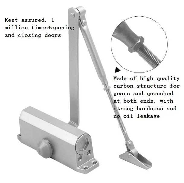 Hydraulic buffer door closer, concealed door positioning, silent and self popping door closer
