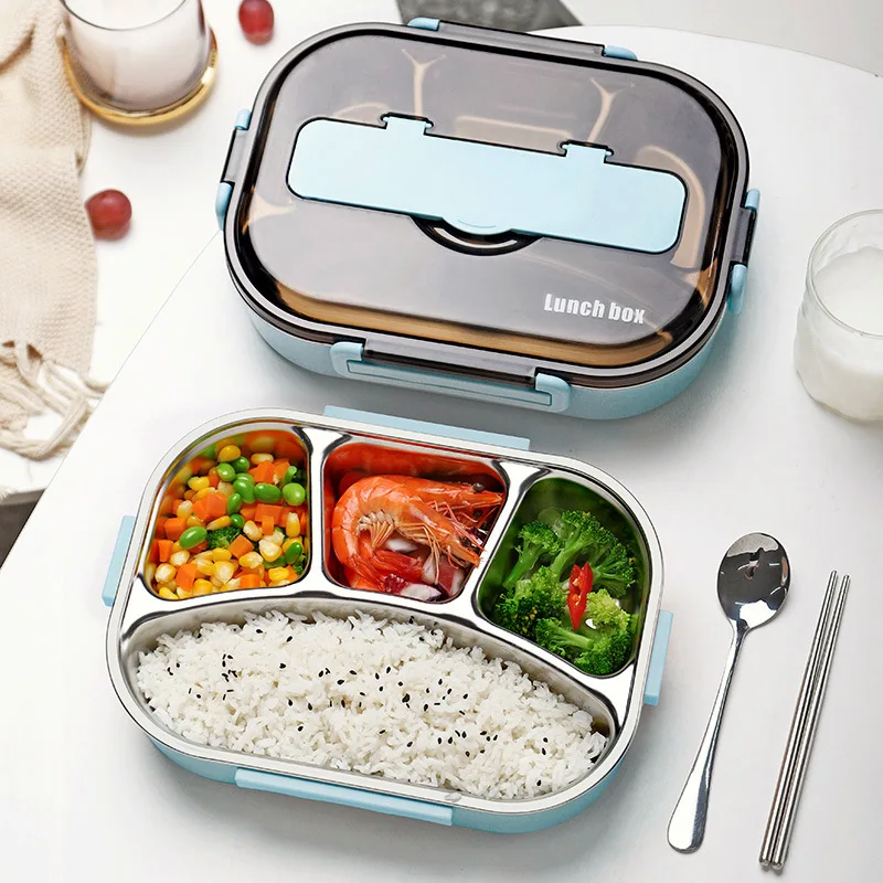 Wholesale High Quality 304 Stainless Steel Tiffin Lunch Box Leak Proof Lunch Bento Box with Cutlery for Adults & Kids