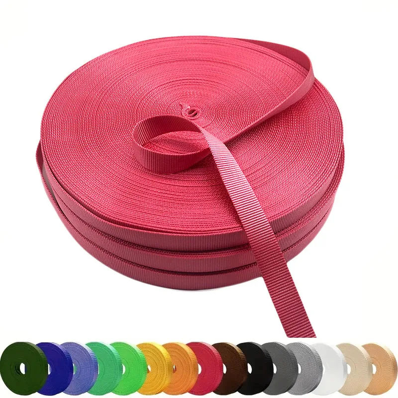 Climbing Webbing Straps Flat Nylon Fabric Strapping Roll Use for Dog Leash Seat Belt Backpack Handles 1inch Heavy Duty Nylon